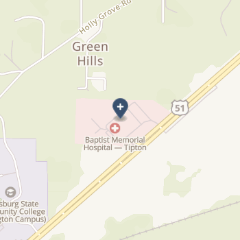 Baptist Memorial Hospital Tipton on map