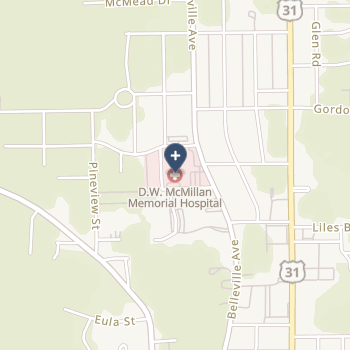 D w Mcmillan Memorial Hospital on map