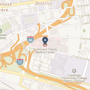 St Vincent Charity Medical Center on map