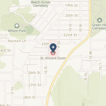St Vincent Dunn Hospital Inc on map