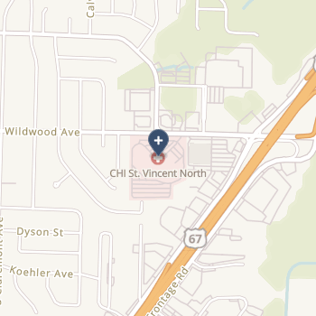 St Vincent Medical Center/north on map