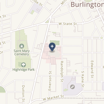 Aurora Memorial Hospital Burlington on map