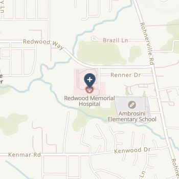 Redwood Memorial Hospital on map