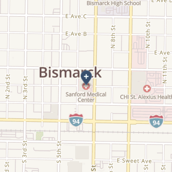 Sanford Medical Center Bismarck on map