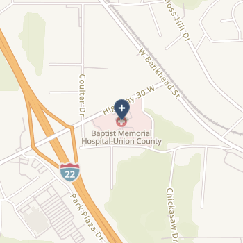 Baptist Memorial Hospital Union County on map