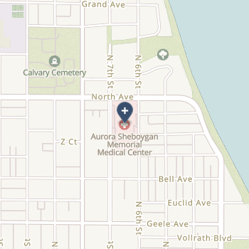 Aurora Sheboygan Memorial Medical Ctr on map