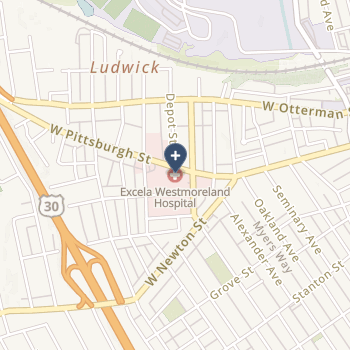 Excela Health Westmoreland Hospital on map